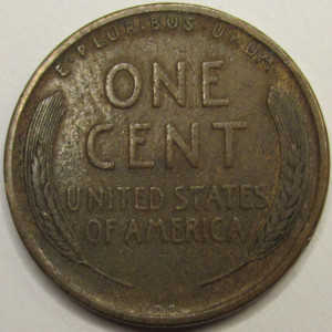 1909 VDB Lincoln Wheat Cent - antique first year of issue American famous VDB penny