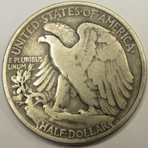 1919 S Walking Liberty Half Dollar - antique San Francisco mintmark silver coin