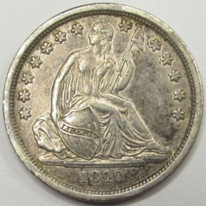 1840 Seated Liberty Dime - antique better condition early American scarce dime