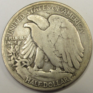 1921 S Walking Liberty Half Dollar - antique San Francisco mintmark silver coin