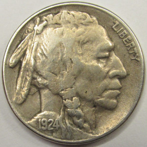 1924 S Buffalo Nickel - antique San Francisco mintmark scarce nickel