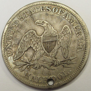 1853 Seated Liberty Half Dollar - antique pre Civil War American silver coin