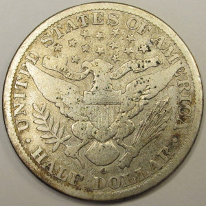 1897 O Barber Half Dollar - antique scarce date American silver half dollar