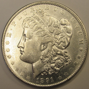 1891 O Morgan Dollar - antique New Orleans mintmark great condition silver dollar