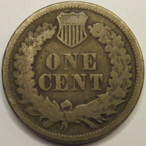 1863 Indian Head Cent - antique Civil War era American cupronickel penny
