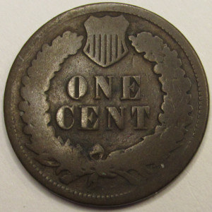 1874 Indian Head Cent - antique better date American Indian bronze penny