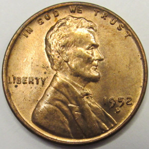 1952 D Lincoln Wheat Cent - antique Denver mintmark vintage uncirculated penny