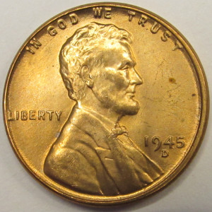 1945 D Lincoln Wheat Cent - antique beautiful uncirculated Denver mintmark penny