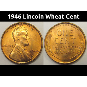 1946 Lincoln Wheat Cent - antique post WW2 era American penny coin