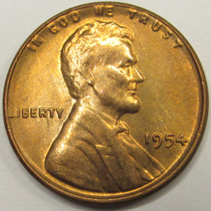 1954 Lincoln Wheat Cent - uncirculated American wheat penny coin
