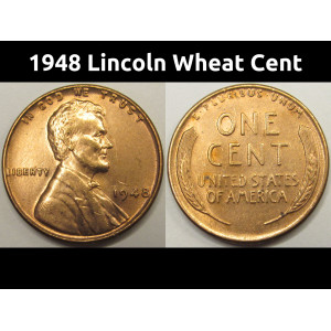 1948 Lincoln Wheat Cent - antique American wheat penny coin