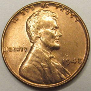 1948 Lincoln Wheat Cent - antique American wheat penny coin
