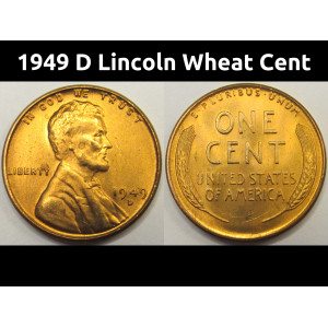 1949 D Lincoln Wheat Cent - antique Denver mintmark uncirculated wheat penny