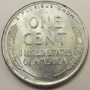 1943 S Lincoln Wheat Cent - antique San Francisco mintmark steel wheat penny