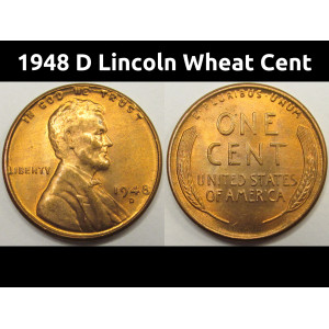 1948 D Lincoln Wheat Cent - antique Denver mintmark uncirculated penny
