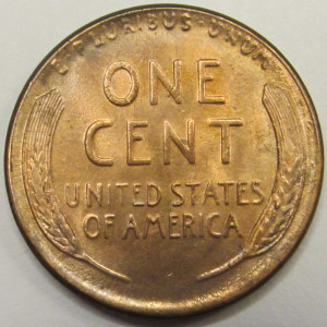 1955 Lincoln Wheat Cent - antique fifties uncirculated wheat penny