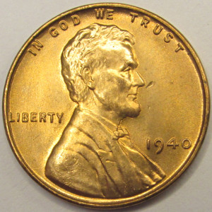 1940 Lincoln Wheat Cent - antique uncirculated American wheat penny