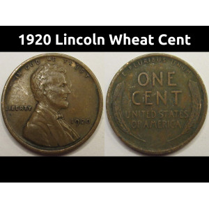 1920 Lincoln Wheat Cent - antique twenties better condition wheat penny