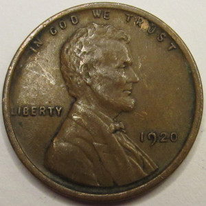 1920 Lincoln Wheat Cent - antique twenties better condition wheat penny