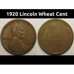 1920 Lincoln Wheat Cent - antique better condition American wheat penny