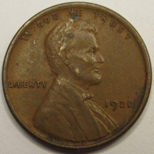 1920 Lincoln Wheat Cent - antique better condition American wheat penny