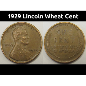 1929 Lincoln Wheat Cent - antique better condition American wheat penny