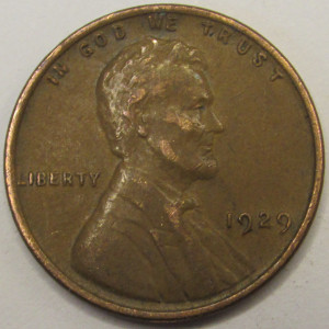 1929 Lincoln Wheat Cent - roaring twenties American wheat penny