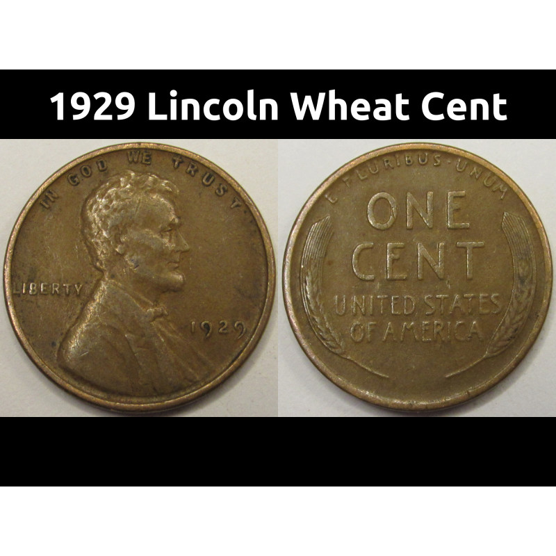 1929 Lincoln Wheat Cent - antique better condition wheat cent coin