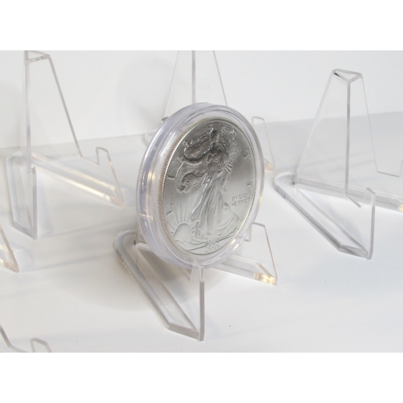 2" Acrylic Easels for coin display pack of 10 / 25 choose quantity