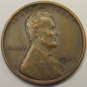 1929 Lincoln Wheat Cent - antique better condition AU condition penny