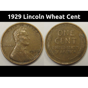 1929 Lincoln Wheat Cent - antique better condition American wheat penny
