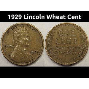 1929 Lincoln Wheat Cent - antique American wheat penny
