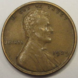 1929 Lincoln Wheat Cent - antique American wheat penny