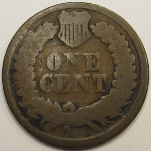 1865 Indian Head Cent - antique Civil War era American penny