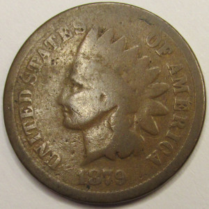 1879 Indian Head Cent - antique Wild West era American Indian penny