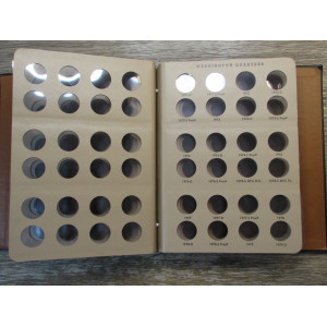 Dansco album for Washington Quarters with proof issues - vintage coin storage