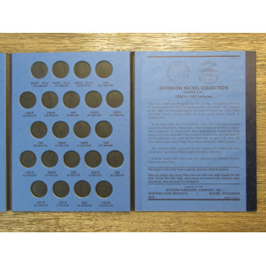 Whitman coin folder for Jefferson Nickels - 1938 to 1961 - vintage