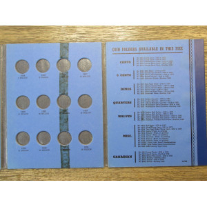 Whitman coin folder for Liberty Head V Nickels - 1912-1913 - vintage printing