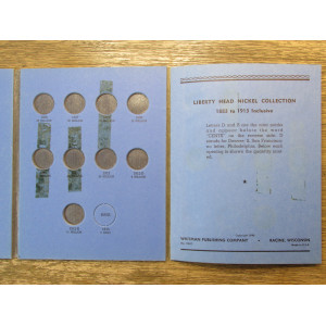 Whitman coin folder for Liberty Head V Nickels - 1912-1913 - vintage printing
