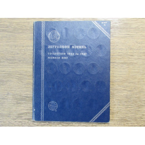 Whitman coin folder for Jefferson Nickels - 1938 to 1961 - vintage display