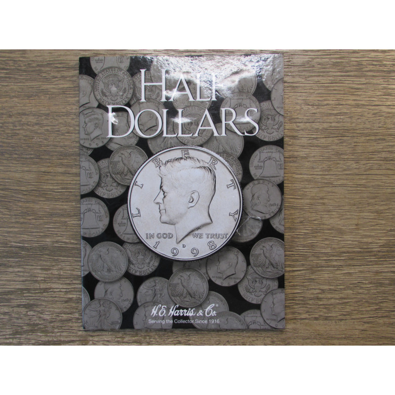 HE Harris coin folder for US half dollars - blank