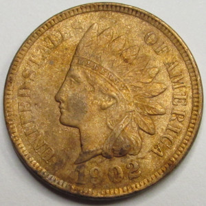 1902 Indian Head Cent - antique turn of the century American penny coin