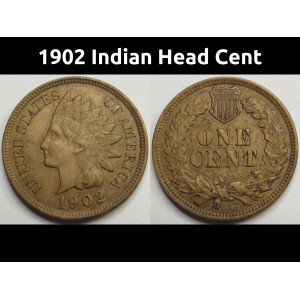 1902 Indian Head Cent - antique better condition American penny