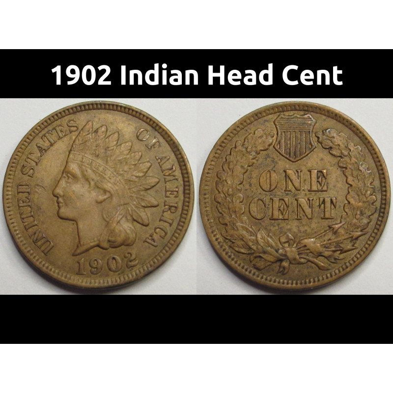 1902 Indian Head Cent - antique better condition American penny