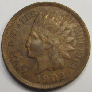 1902 Indian Head Cent - antique well detailed American penny