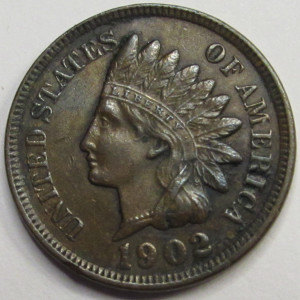 1902 Indian Head Cent - antique well detailed turn of the century penny
