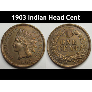 1903 Indian Head Cent - antique better condition American penny