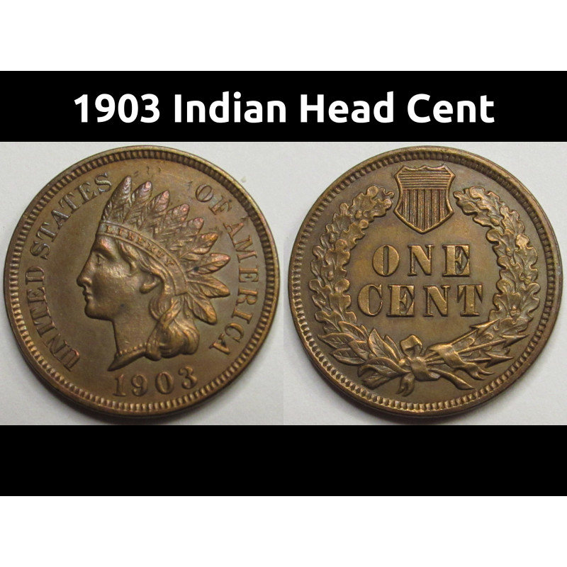 1903 Indian Head Cent - antique better condition American penny