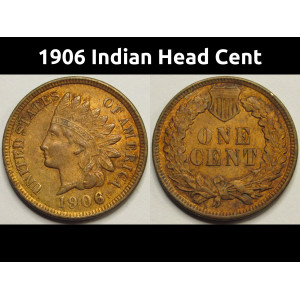 1906 Indian Head Cent - antique great condition American Indian penny
