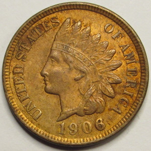 1906 Indian Head Cent - antique great condition American Indian penny